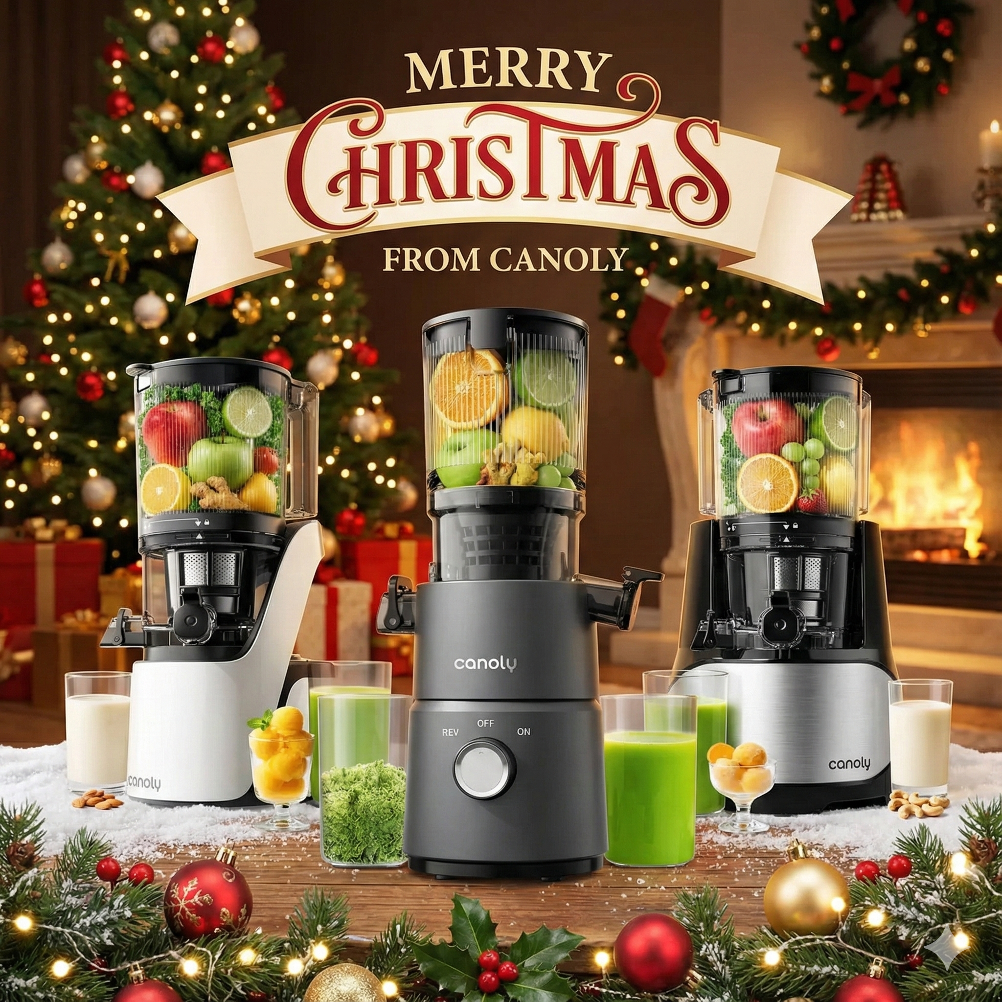 Read more about the article Merry & Bright: Elevating Your Holiday Wellness with Canoly Cold Press Juicers